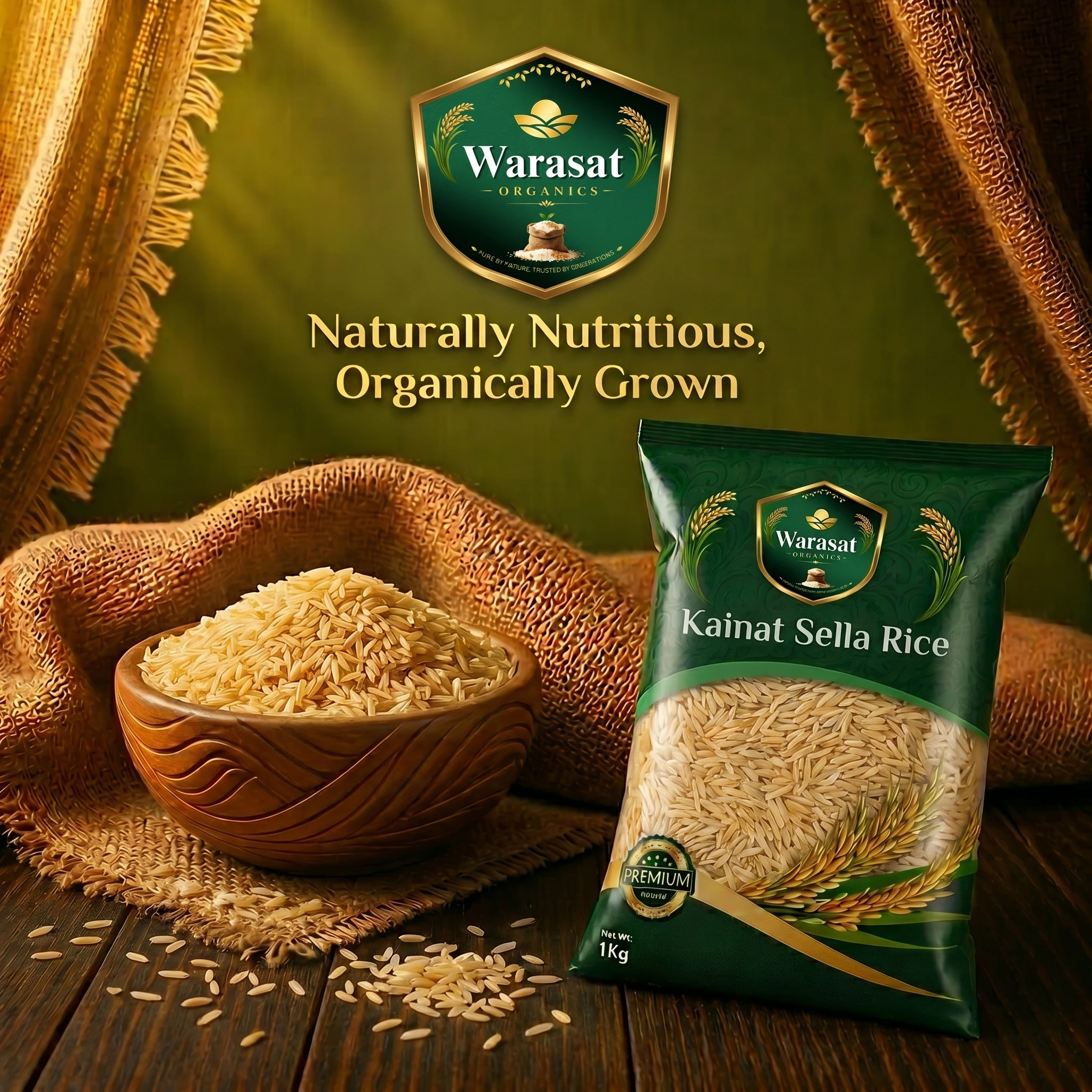 Kainat Sella Basmati Rice Golden Long Grain Quality