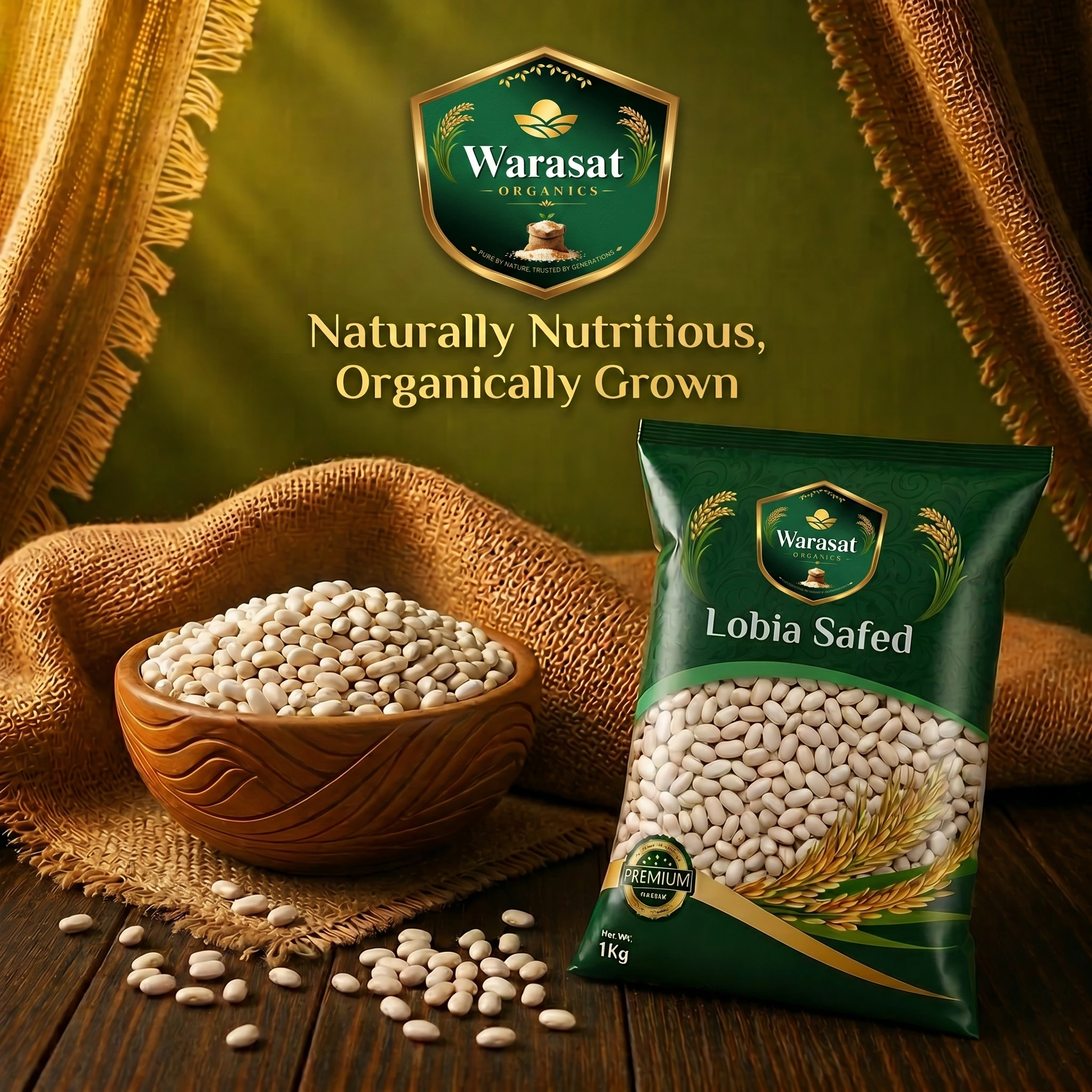 Lobia Safed Premium White Beans Clean Quality
